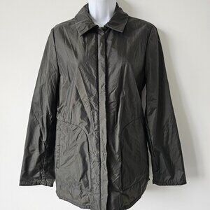 ESPRIT Dark Green Nylon Zipper Jacket With Velvet Lining Size 160/84A